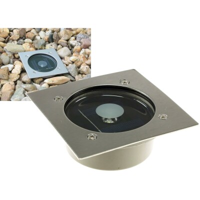 Solar LED Bodenstrahler CTB-E eckig BxHxT 10x10x4cm IP44 Edelstahl-Front