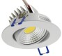 LED-Einbauleuchte COB-5 5W 420lm ALU 3000K 95° Ø85xT47mm Rahmen weiß