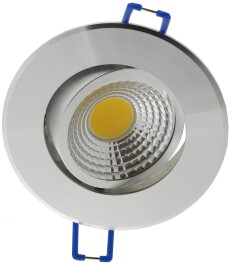 LED-Einbauleuchte COB-3 3W 250lm ALU 3000K 95° Ø85xT47mm Rahmen chrom