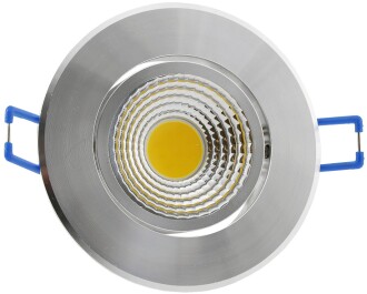 LED-Einbauleuchte COB-3 3W 250lm ALU 3000K 95° Ø85xT47mm Rahmen chrom