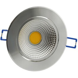 LED-Einbauleuchte COB-7 7W 550lm ALU 3000K 75° Ø109xT47mm,Rahmen chrom