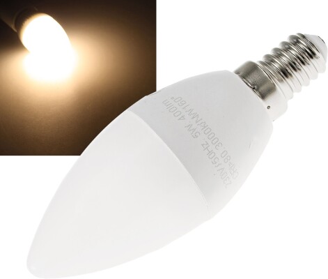 LED Kerzenlampe E14 K50 warmweiß 3000k 400lm 230V/5W