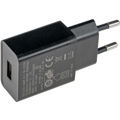 Stecker-Netzteil mit USB CTN-0510 Ein 110-240V~ Aus 5V= 1A 5W schwarz