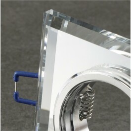 Decken-Einbaustrahler Crystal Q90 starr 90x90mm für 50mm Lampen silber