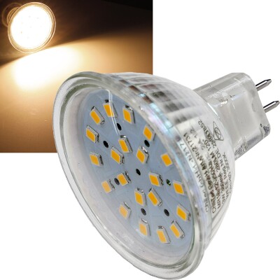 LED Strahler MR16 H40 SMD 120° 3000k 330lm 12V/3W warmweiß