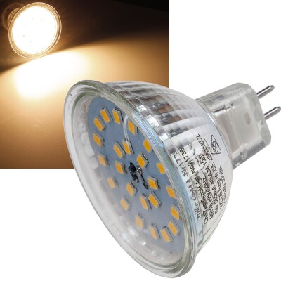 LED Strahler MR16 H55 SMD 120° 3000k 420lm 12V/4W warmweiß