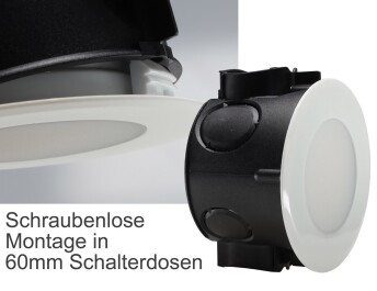 LED-Einbauleuchte EBL-HV65w weiß 230V 2W 2900K 230lm warmweiß