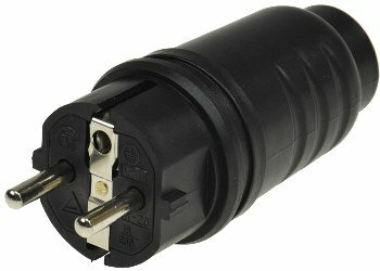 Schutzkontakt-Gummistecker für Außen 250V/16A IP44