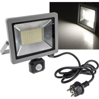 LED-Fluter SlimLine CTF-SLT50 PIR 50W IP44 5220lm 4000K Bewegungsmelde