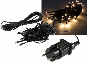 LED Aussen-Lichterkette CT-ALK040 4m warmweiß Kabel schwarz IP44 40 LEDs