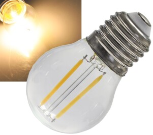 LED Tropfenlampe E27 Filament T4 3000k 524lm 230V/4W...