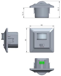 DELPHI Bewegungsmelder 160° weiß LED geeignet  250V~ Unterputz 2-Draht