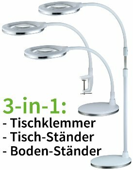 Lupenleuchte 3 Dioptrien CT-LL 67 3in1 5/10W 800lm 6400K Standfuss + Klemme