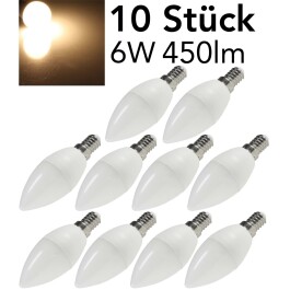 LED Kerzenlampe E14 K50 Promo 10er-Set 3000k 450lm...