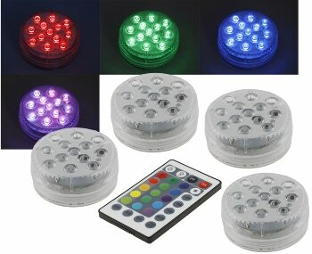 Unterwasser LED Licht mit Fernbedienung RGB Wasserdicht IP68 4er-Set