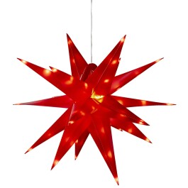 Großer 3D Weihnachtsstern rot 56cm 72 warmweiße LEDs Batteriebetrieb