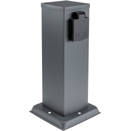 Steckdosensäule 2-fach IP44 Anthrazit 250V~/ 16A 13x13x27cm