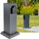 Steckdosensäule 2-fach IP44 Anthrazit 250V~/ 16A 13x13x27cm