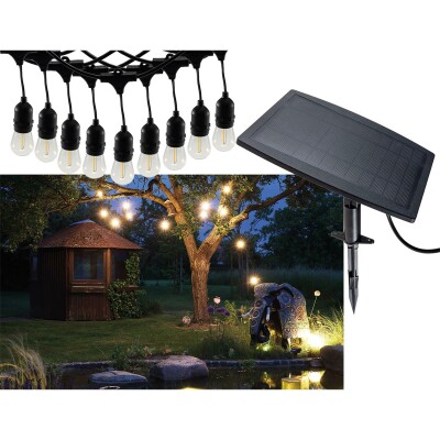 Biergarten-Lichterkette CT-BGL 10Solar 2m + 4,5m 10x Filament Led Lampe IP44