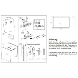 LED Spiegel Espelho Q70 70x50cm 230V 23W 1750lm 4000K Touchschalter