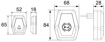 Funk-Klingeltaster Pilota Porta Batteriebetrieb IP55