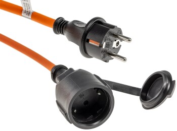 Verlängerungskabel 5m IP44 Orange H07RN-F 3G1,5  Stecker / Kupplung