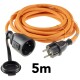 Verlängerungskabel 5m IP44 Orange H07RN-F 3G1,5  Stecker / Kupplung