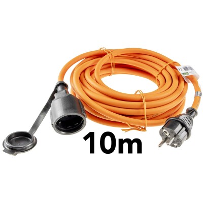 Verlängerungskabel 10m IP44 Orange H07RN-F 3G1,5  Stecker / Kupplung