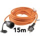 Verlängerungskabel 15m IP44 Orange H07RN-F 3G1,5  Stecker / Kupplung