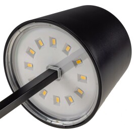 LED Tischleuchte 26cm Schwarz 3xAAA Batterie dimmbar Licht Warmweiß