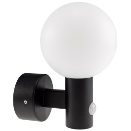 LED Wandleuchte LAMU mit PIR-Sensor IP65 15W schwarz 4000k / neutralweiß