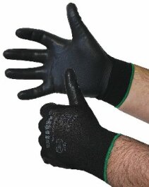 Nylon Feinstrick-Handschuhe mit Nitril-Schaum schwarz Cat...