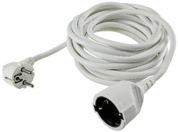 Schutzkontakt-Verlängerung 5m weiß H05VV-F3G 1,5mm² 16A/250V