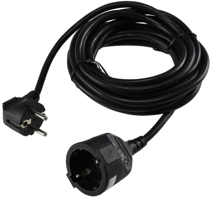 Schutzkontakt-Verlängerung 10m schwarz H05VV-F3G 1,5mm² 16A/250V