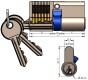 Schließzylinder 80mm (40+40mm) Profil-Zylinder 3 Bartschlüssel