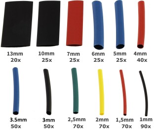 Schrumpfschlauch-Sortiment 560-teilig in Plastikbox Ratio 2:1 bunt