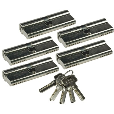 Schließzylinder-Set 5x 80mm (40+40mm) Profil-Zylinder 5 Sicherheits-Schlüssel