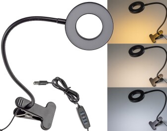 LED Klemmleuchte mit USB-Betrieb 40cm Schwanenhals...