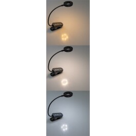 LED Akku-Leseleuchte / Klemmleuchte 18cm Schwanenhals dimmbar 25lm