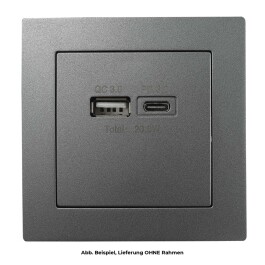 USB-Ladedose McPower Flair 2-fach 3,4A anthrazit