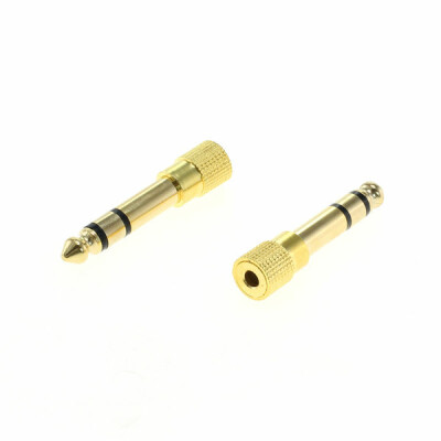 OTB 3,5mm auf 6,35mm Klinkenadapter Stereo (Buchse auf Stecker) vergoldet - 2 Stück