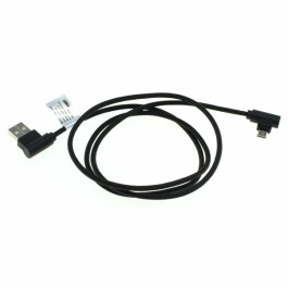 OTB Datenkabel Micro-USB - Nylonmantel / 90 Grad Stecker / braided / L Shape - 1,0m - schwarz