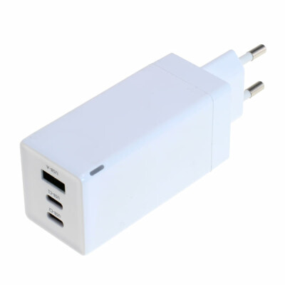 OTB Ladegerät USB GaN (2xUSB-C + 1xUSB-A) mit USB Power Delivery USB-PD - 3-Port - 65W - weiss