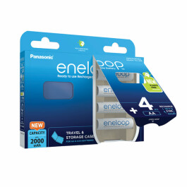 Panasonic eneloop 4  AA 2000mAh - 4er Blister + blaue Box...