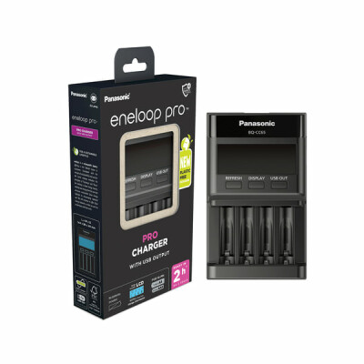 Panasonic eneloop Top-Ladegerät mit LCD-Display BQ-CC65E ERP