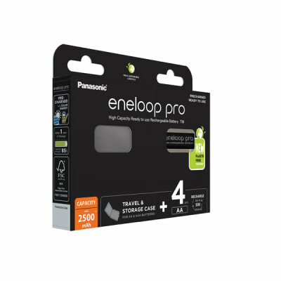 Panasonic eneloop pro 4x AA 2500mAh - 4er Blister + Box (BK-3HCDEC4BE)