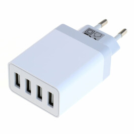 OTB Ladeadapter USB - 4,8A 4-Port Multiadapter mit Auto-ID - weiß