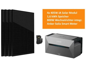 Solarbank 2 E1600 Pro + 4× 405W JA Solar + Smart Meter
