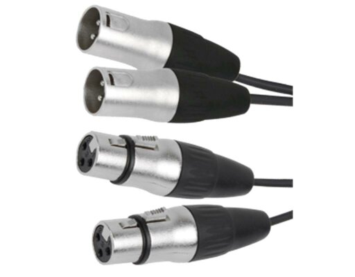 Hochwertiges Verbindungskabel BST XLRM-XLRF-1.5X2 1m 2x XLR Stecker u. Buchse