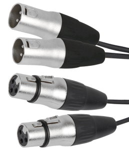 Hochwertiges Verbindungskabel BST XLRM-XLRF-1.5X2 1m 2x XLR Stecker u. Buchse